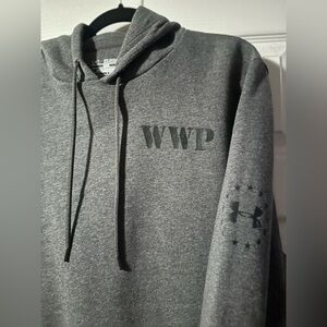 NWOT! Under Arumor Storm! Wounded Warrior Project Hoodie XXL! Gray with details!